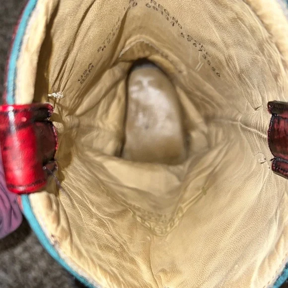 Corral Distressed Turquoise and Red Eagle Boots - Picture 11 of 12